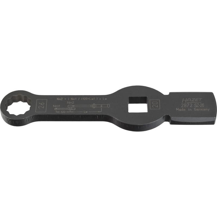 Hazet 2872SZ-27 Box-End Wrench - Striking Face Pattern with 2 Striking Faces, 12-Point, 27mm