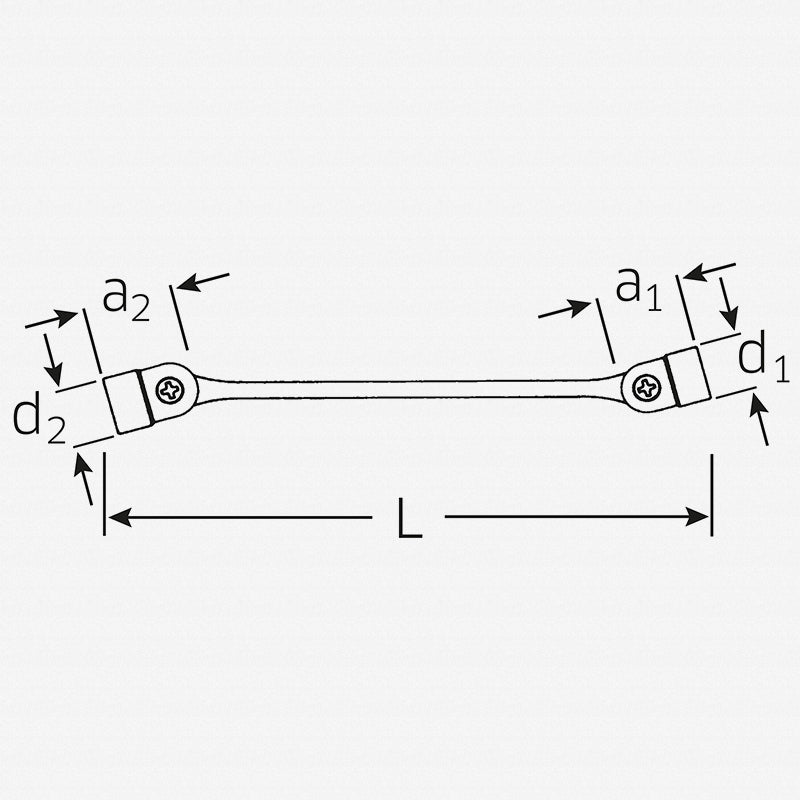 Stahlwille 43011213 29 Double ended flexi-joint Spanner, 12 x 13 mm