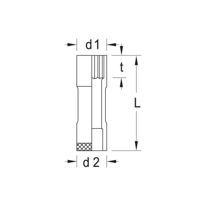 Gedore 6258840 Socket 3/8 Inch Drive, Long 14 mm