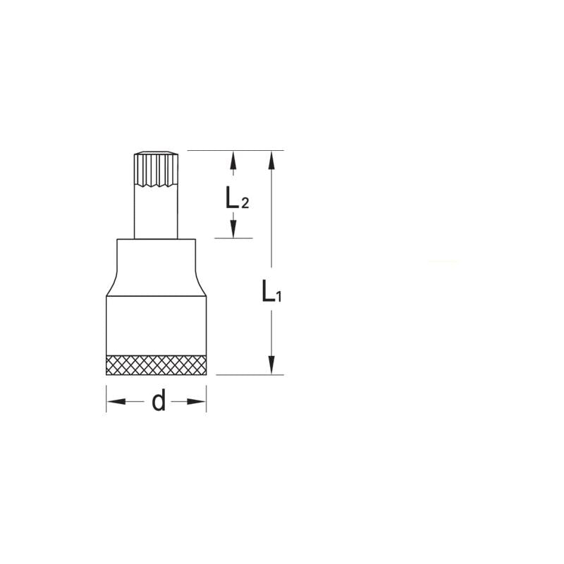 Gedore 2950952 Screwdriver Bit Socket 1/2 Inch Drivem XZN M18