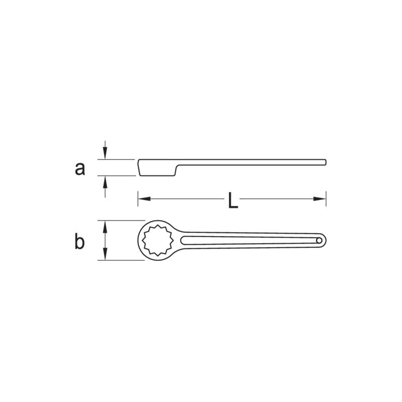 Gedore 6482480 Deep Ring Spanner Straight 60 mm