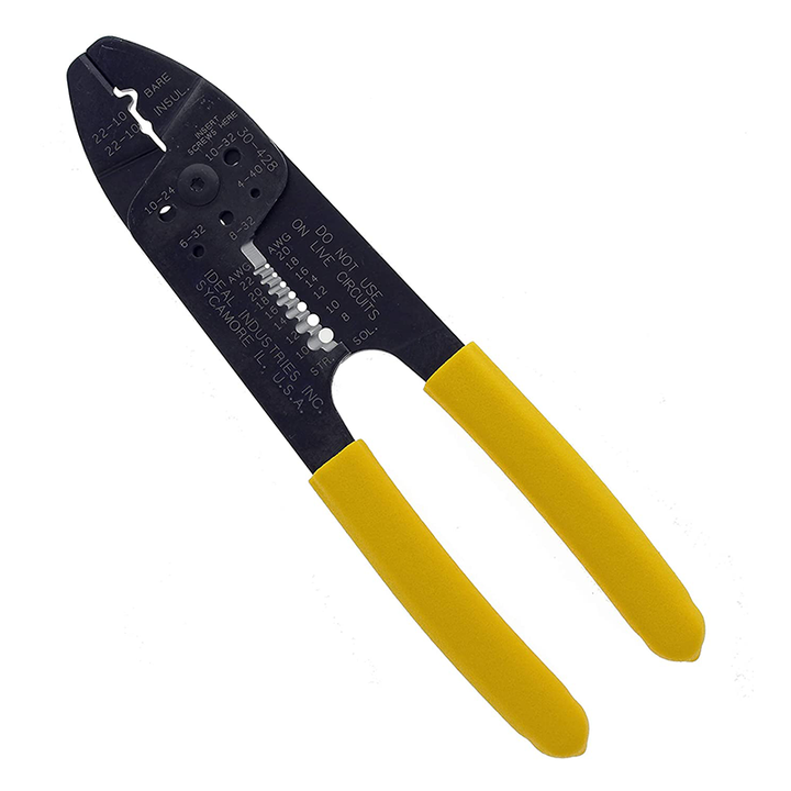 Ideal 30-428 Combination Crimp and Strip Tool, Cushioned Comfort-Grip Handle, Yellow