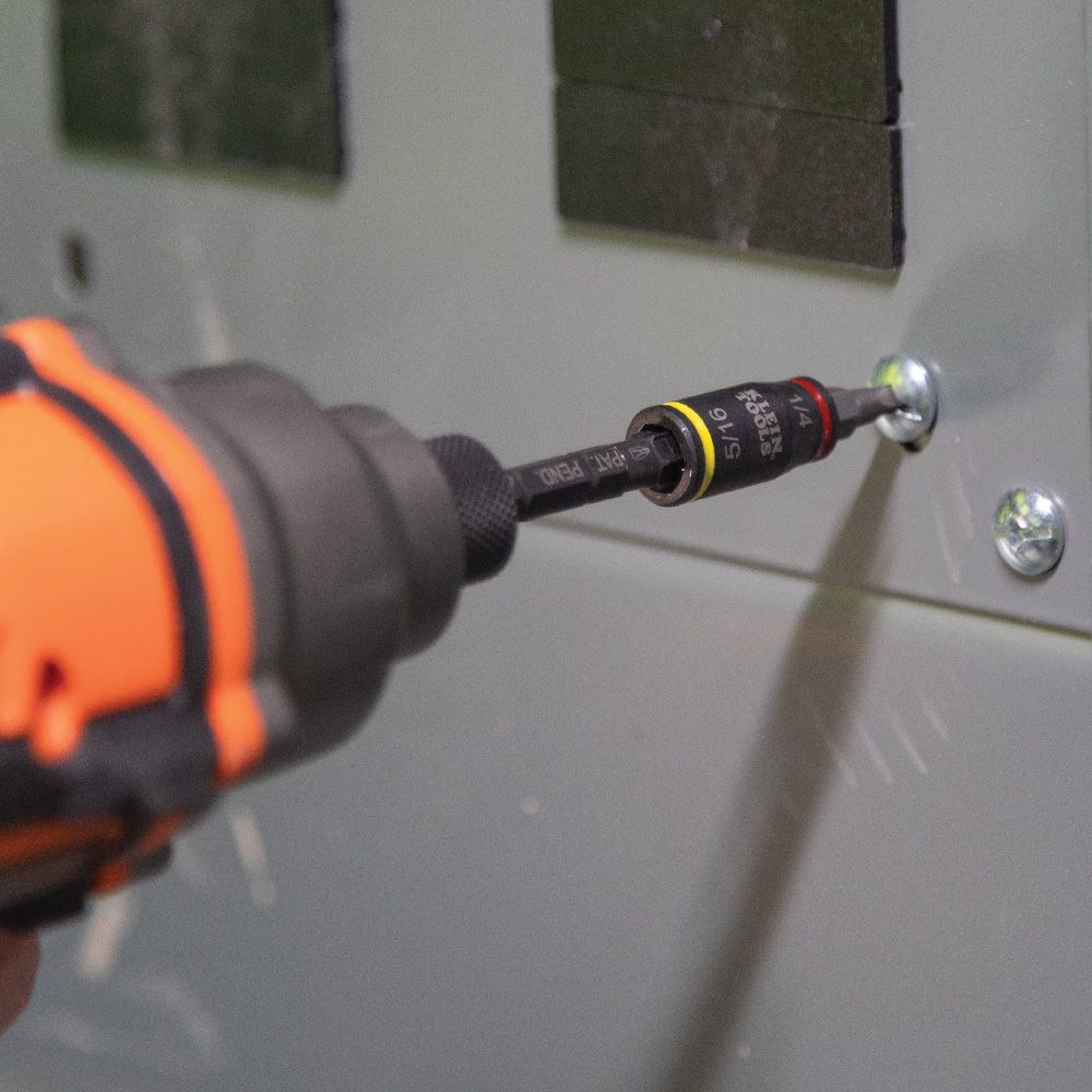 Klein Tools 32766 3-in-1 Impact Flip Socket, 1/4-Inch, 5/16-Inch, 3-Inch Length