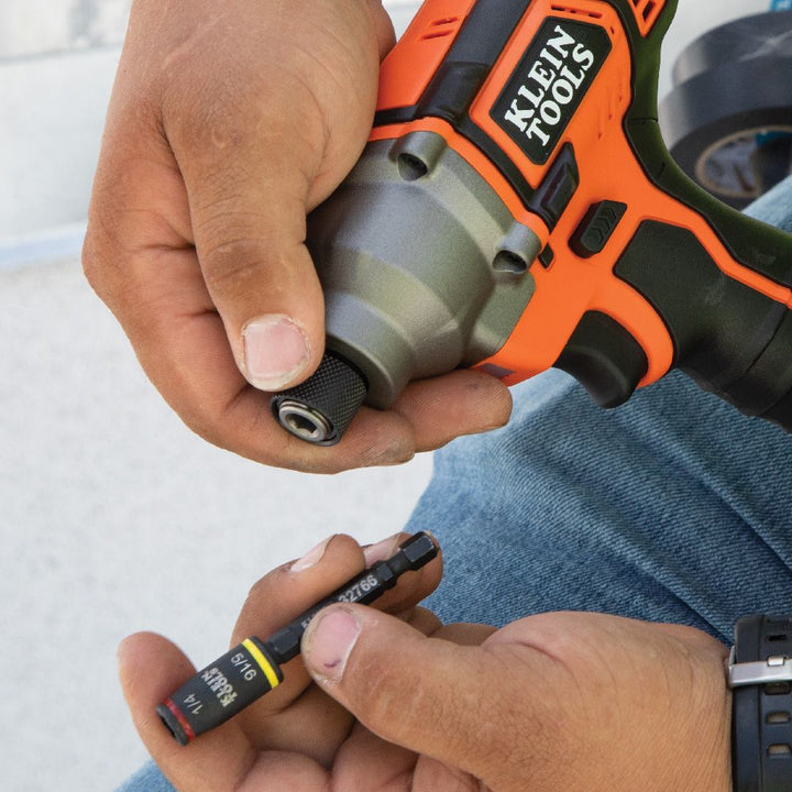 Klein Tools 32766 3-in-1 Impact Flip Socket, 1/4-Inch, 5/16-Inch, 3-Inch Length