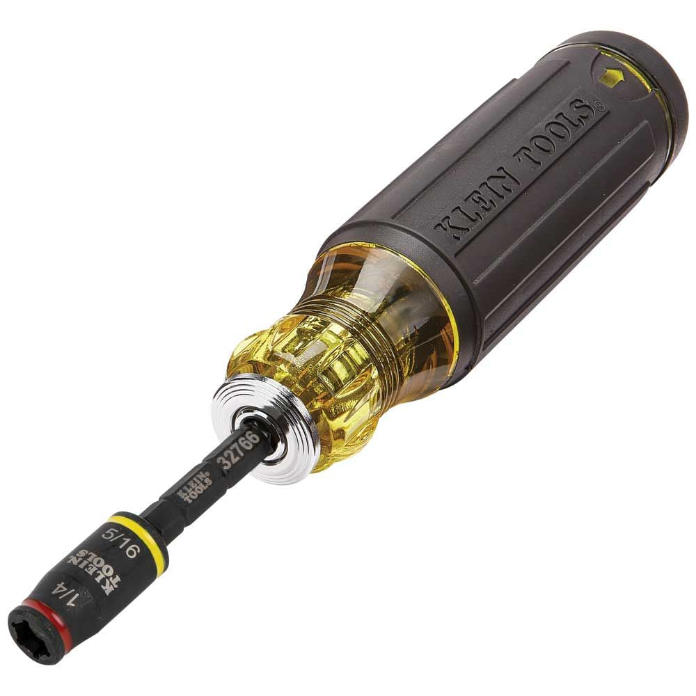 Klein Tools 32766 3-in-1 Impact Flip Socket, 1/4-Inch, 5/16-Inch, 3-Inch Length