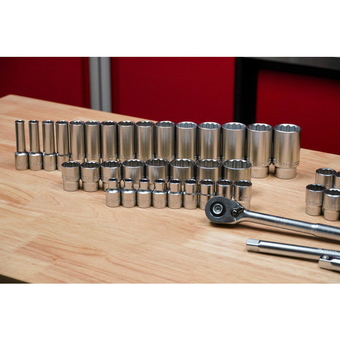 Wiha Tools 33899 84 Piece Professional Socket Set - 1/2” Drive - Metric and SAE