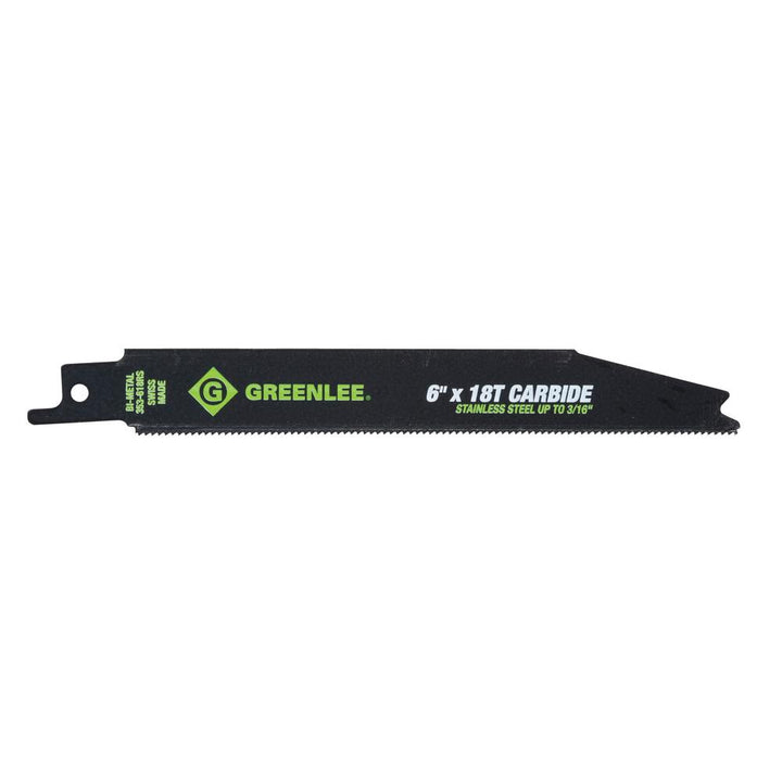 Greenlee 353-618RS Reciprocating Saw Blade, 6" x 18 TPI
