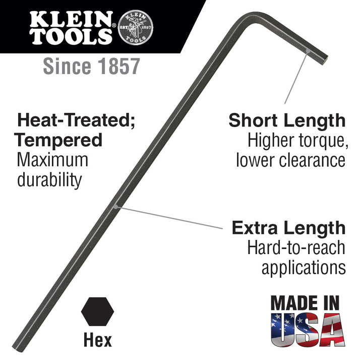 Klein Tools LLM10 Long Arm Hex Key, 10 mm