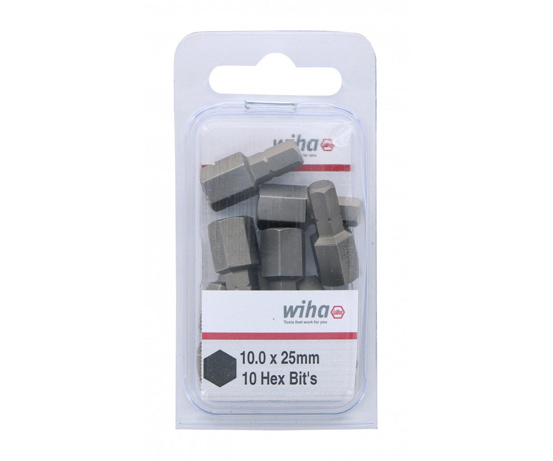 Wiha Tools 71324 Hex Metric Insert Bits, 10.0 mm x 25 mm, 10 Pk.