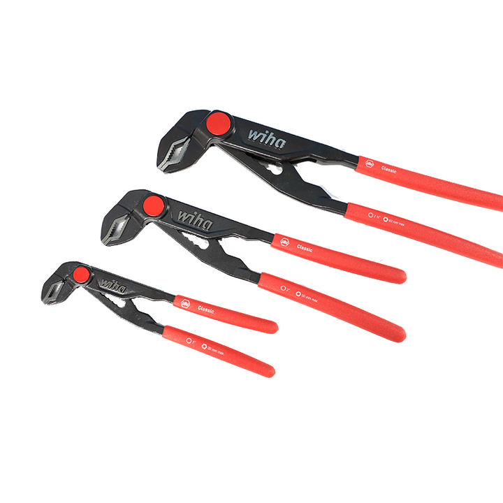 Wiha Tools 32669 Soft Grip Push Button Adjustable Water Pump Pliers 3 Piece Set