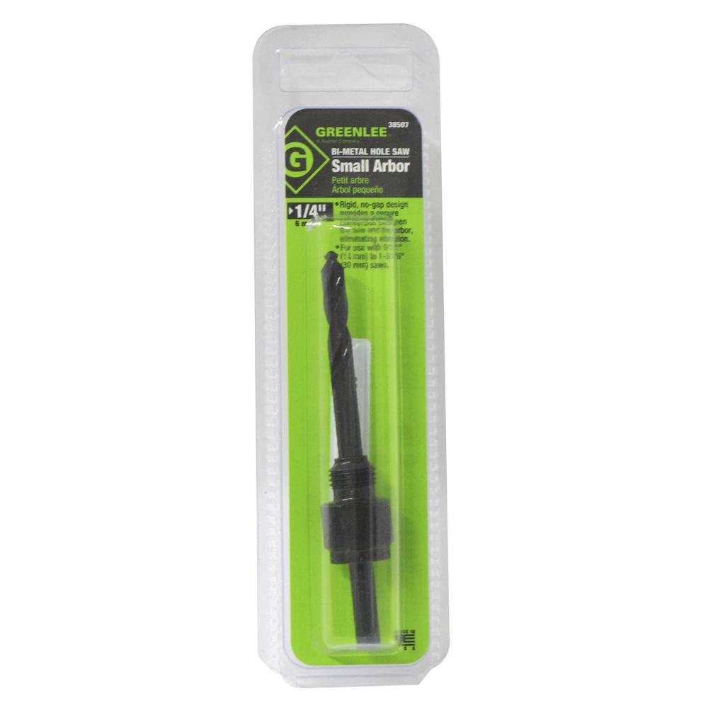 Greenlee 38507 Hole Saw Arbor, Small, 1/4"