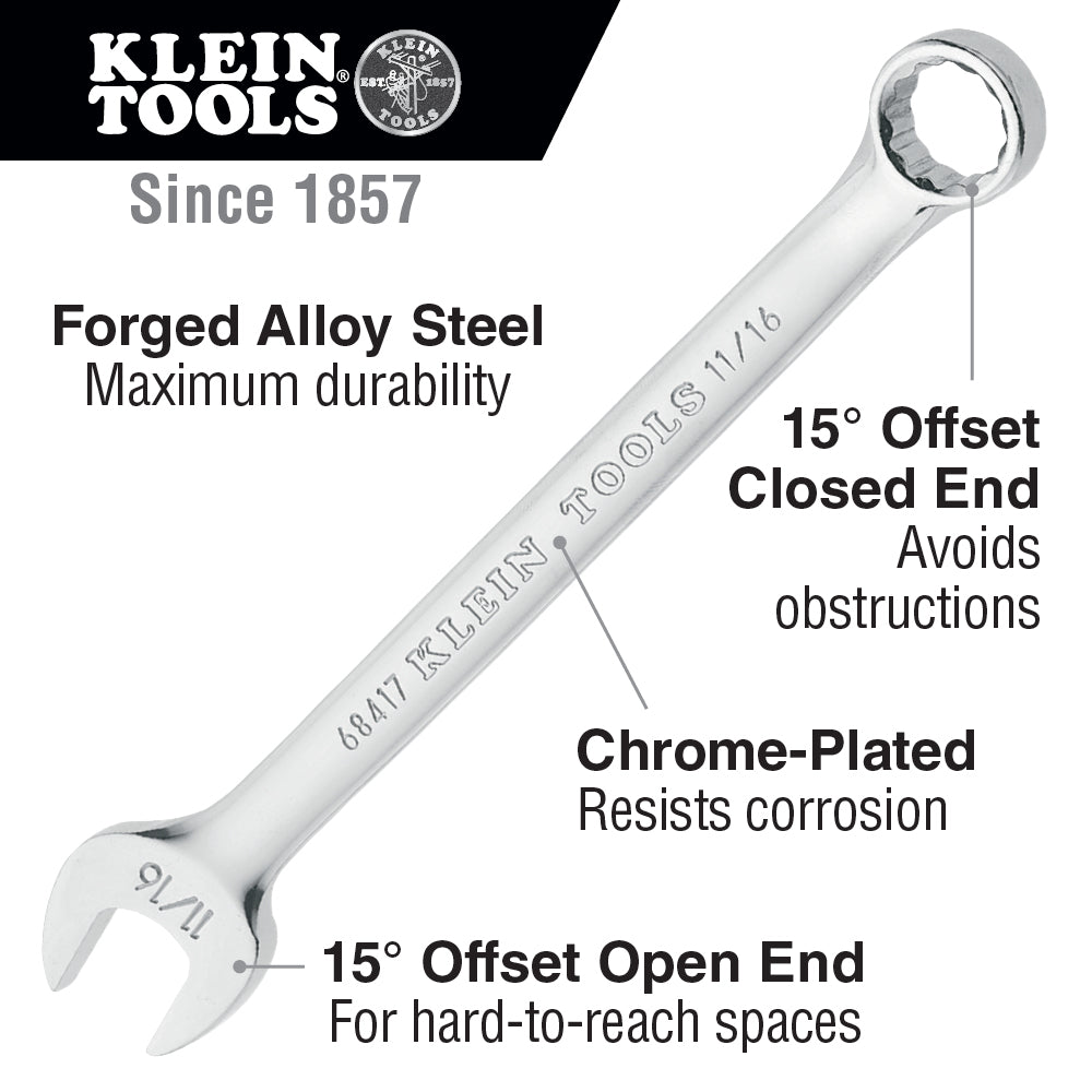 Klein Tools 68411 Combination Wrench, 5/16-Inch