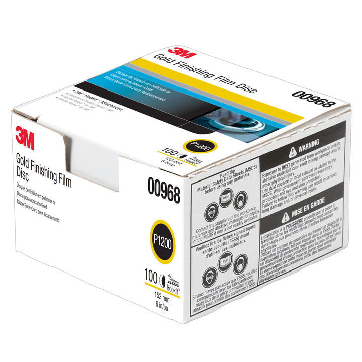 3M Hookit Finishing Film Abrasive Disc 260L, 00968, 6 in, P1200
