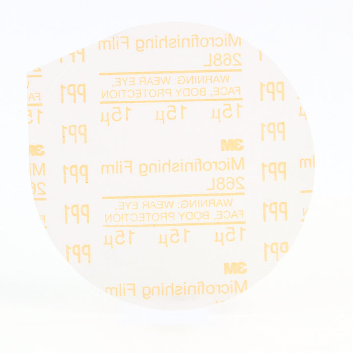 3M Microfinishing PSA Film Disc 268L, 15 Mic 3MIL, Type D, 5 in x NH,
Die 500X