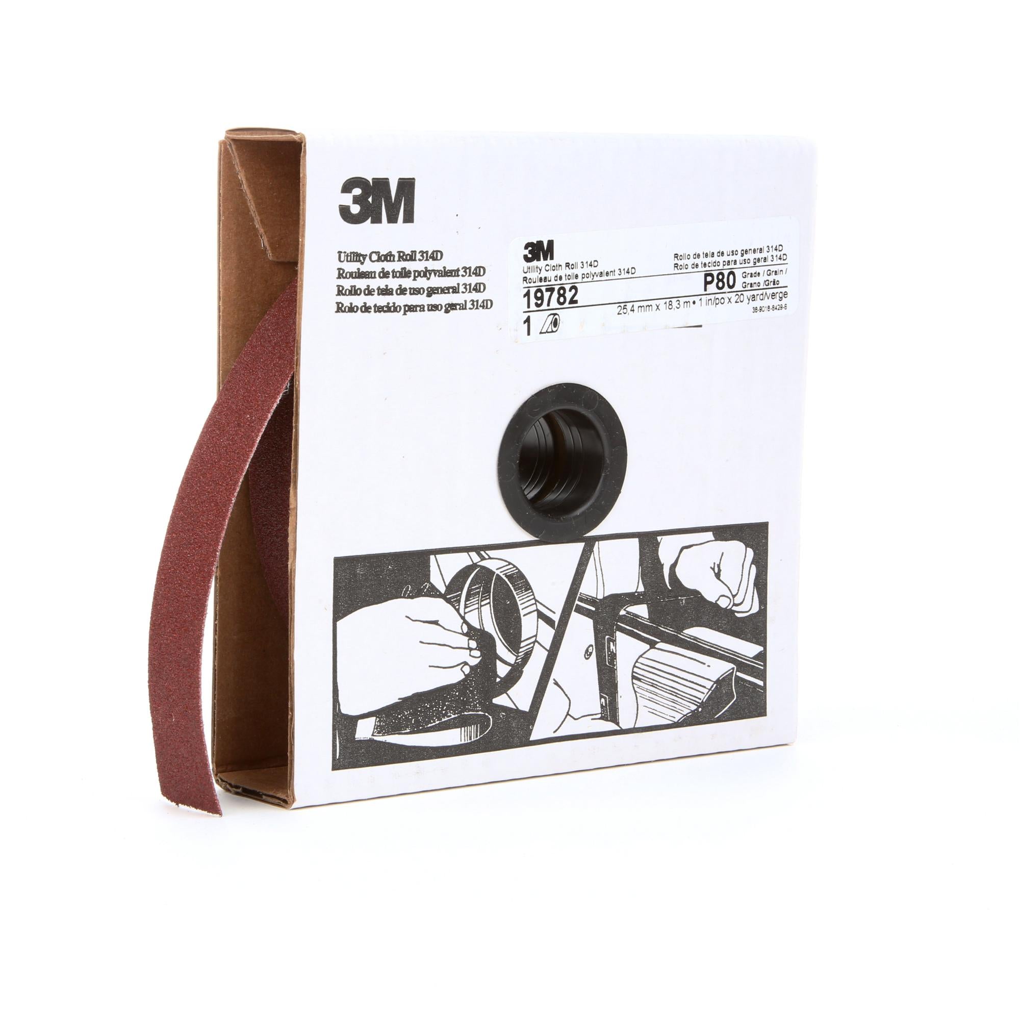 3M Utility Cloth Roll 314D, P80 J-weight, 1 in x 20 yd – Haus of Tools
