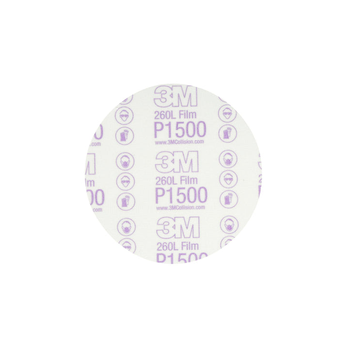 3M Hookit Red Finishing Film Abrasive Disc 260L, 01184, 6 in, P1500
