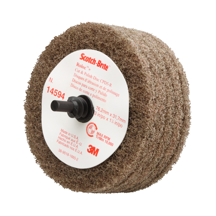 Scotch-Brite Roloc+ Cut and Polish Disc D5, C5-ZR, A/O Medium, 3 in x
1-1/4 in