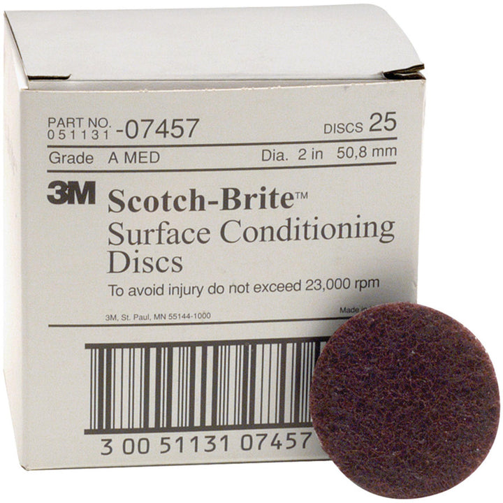 Scotch-Brite Surface Conditioning Disc, SC-DH, 07457, A/O Medium, 2 in
x NH
