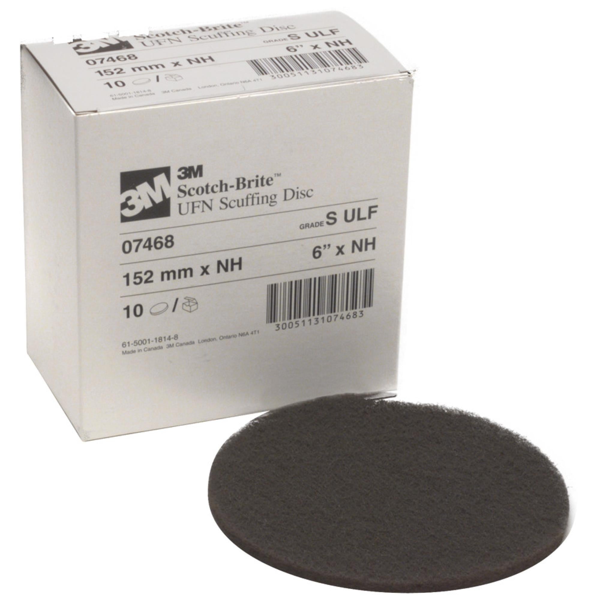 Scotch-Brite Scuffing Disc, 07468, SiC Ultra Fine, 6 in x NH, 10/Carto ...