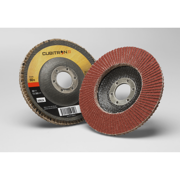 3M Cubitron II Flap Disc 967A, 60+, T29, 4-1/2 in x 7/8 in