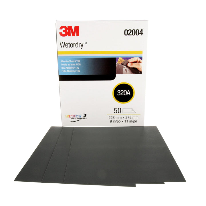 3M Wetordry Abrasive Sheet 413Q, 02004, 320, 9 in x 11 in, 50 sheets
per carton