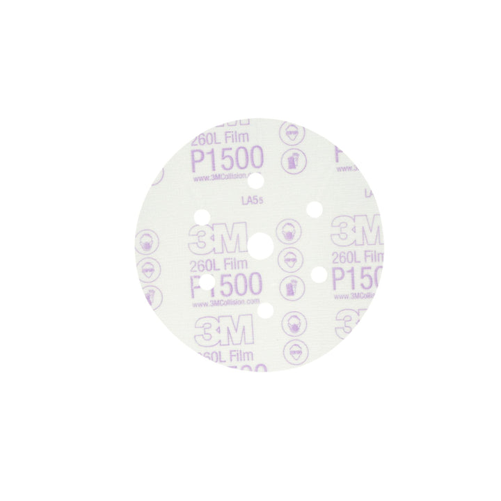 3M Hookit Red Finishing Film Abrasive Disc 260L, 01133, 6 in, Dust
Free, P1500