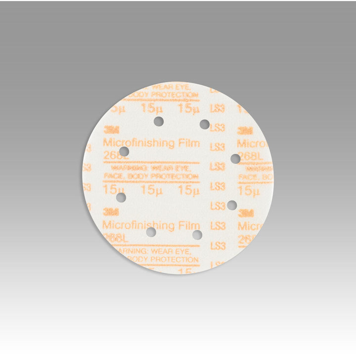 3M Hookit Microfinishing Film Disc 268L, 15 Mic 3MIL, Type D, 6 in x
NH, D/F 8HL