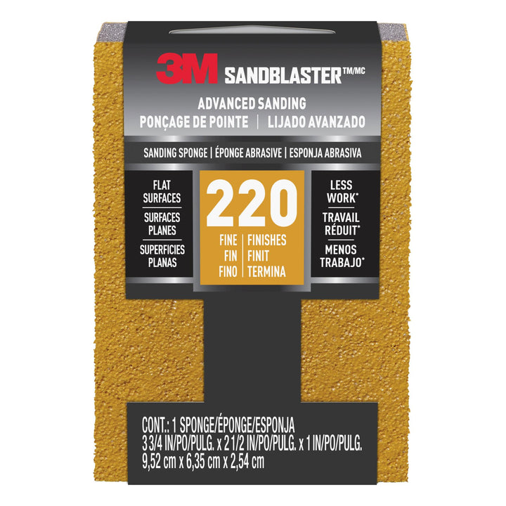 3M SandBlaster Advanced Sanding Sanding Sponge, 20907-220 ,220 grit