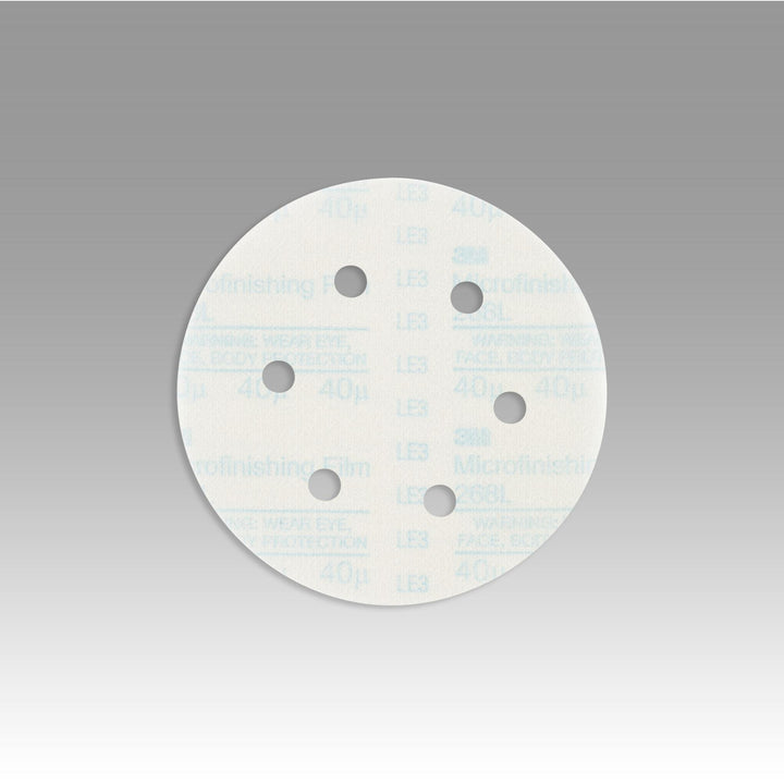 3M Hookit Microfinishing Film Disc 268L, 40 Mic 3MIL, Type D, 6 in x
NH, D/F 8HL