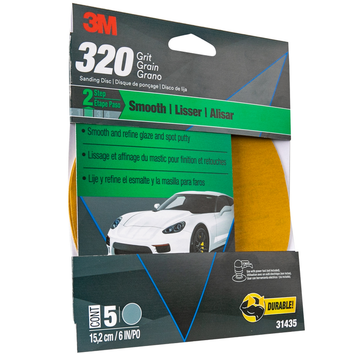 3M Sanding Discs with Stikit Attachment, 31435, 6 in, 320 Grit, 5
discs per pack