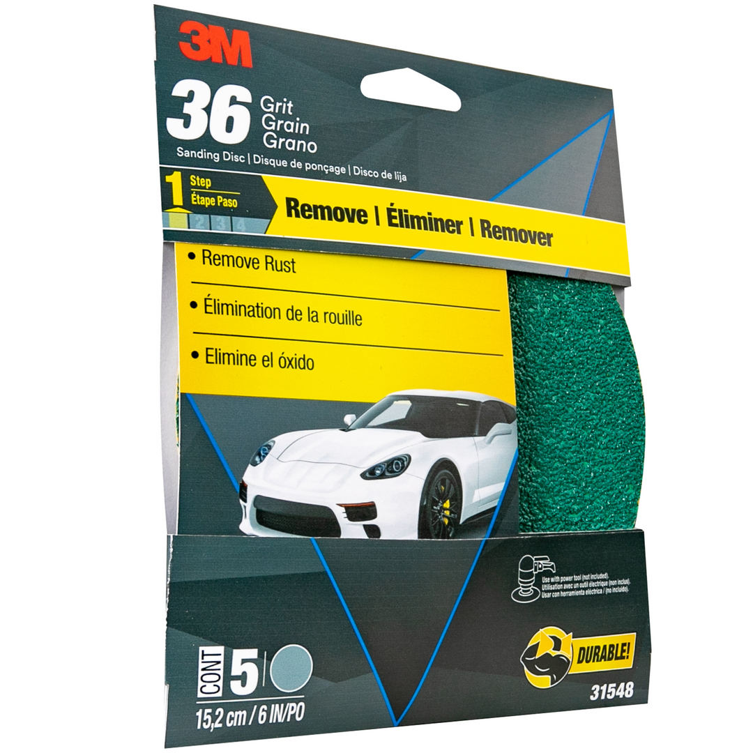 3M Green Corps Sanding Disc with Stikit Attachment, 31548, 6 in, 36
Grit