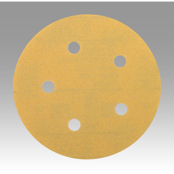 3M Hookit Gold Film Disc 255L, 01057, 5 in x NH, 5 Hole, P400, D/F,
Die 500FH