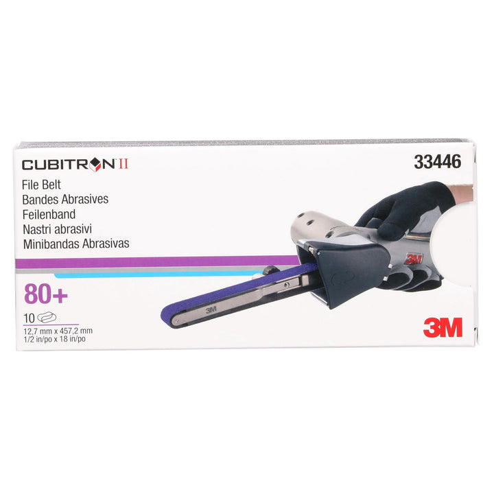 3M Cubitron II File Belt, 33446, 80+, 1/2 in x 18 in (12.7 mm x 457.2
mm)