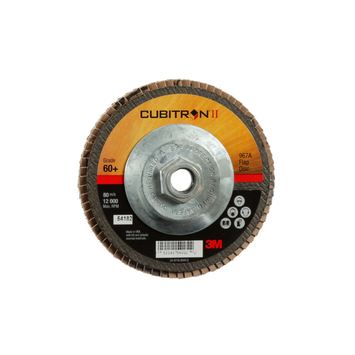 3M Cubitron II Flap Disc 967A, 60+, T27, 5 in x 5/8"-11