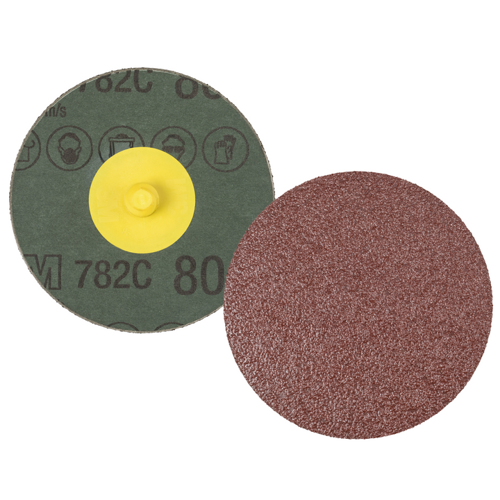 3M Roloc Fibre Disc 782C, 80+, TR, 4 in, Die R400BB, 25/Carton
