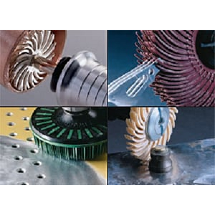 Scotch-Brite Radial Bristle Brush, 7-5/8 in x 1 in x 1-1/4 in 80 T-C
with Flange