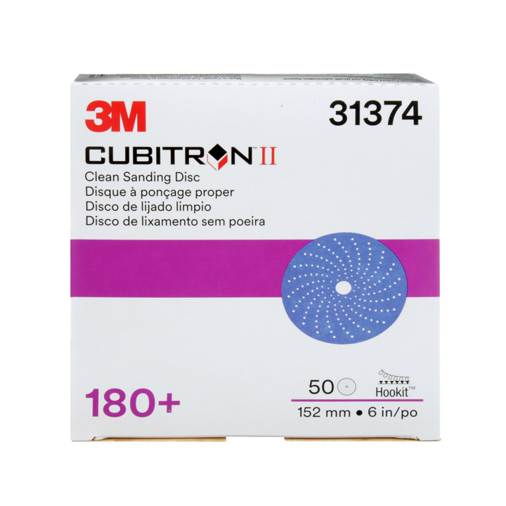 3M Cubitron II Hookit Clean Sanding Abrasive Disc, 31374, 6 in, 180+
grade