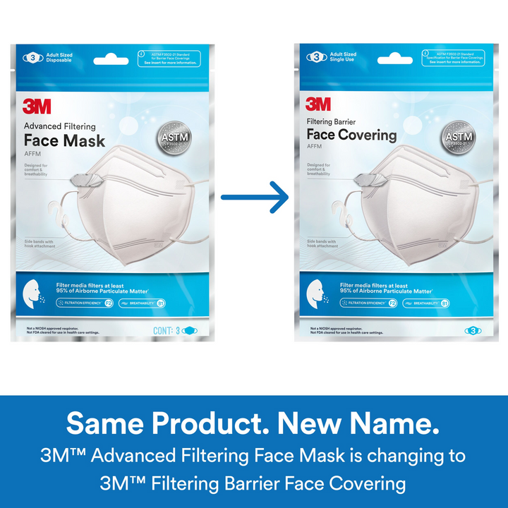 3M Advanced Filtering Face Mask, AFFM-1-DC, One Size, 1 pack