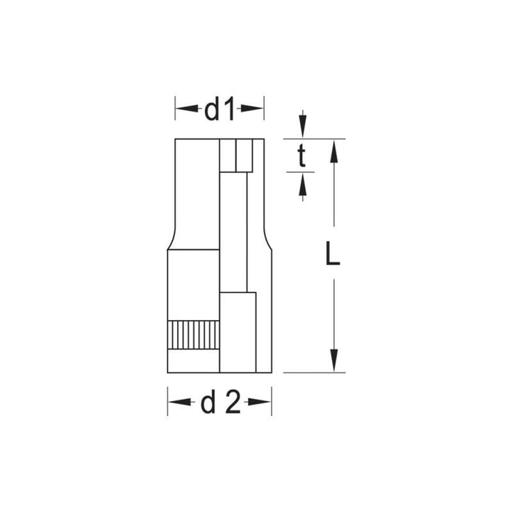 Gedore 6166480 Socket 1/4 Inch Drive Size 11 mm