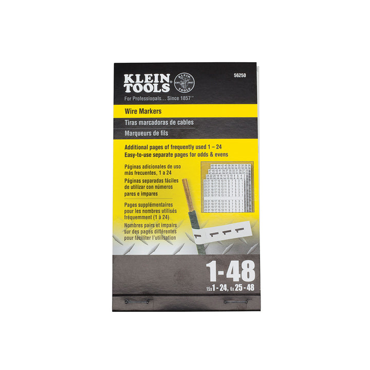 Klein Tools 56250 Wire Marker Book, 1-48