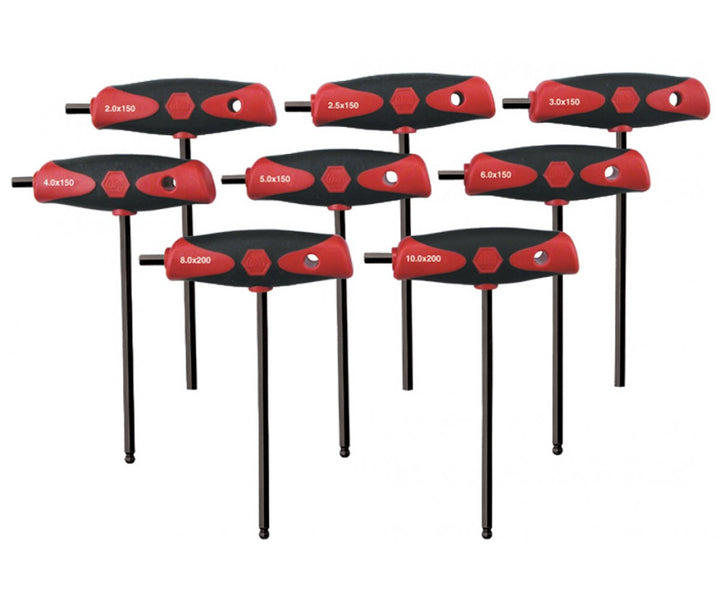 Wiha Tools 33496 8 Piece SoftGrip Hex Metric T-handle Set