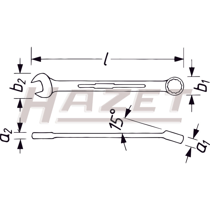 Hazet 600N-34 12 Point Combination wrench 34mm