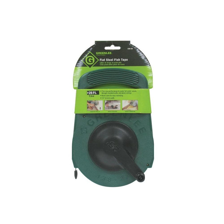 Greenlee 438-2X Steel Fish Tape - 1/4" x 25'