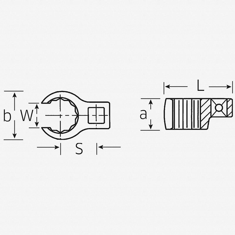 Stahlwille 02190022 440-22 Steel Crow-Ring Spanner, 3/8" Drive
