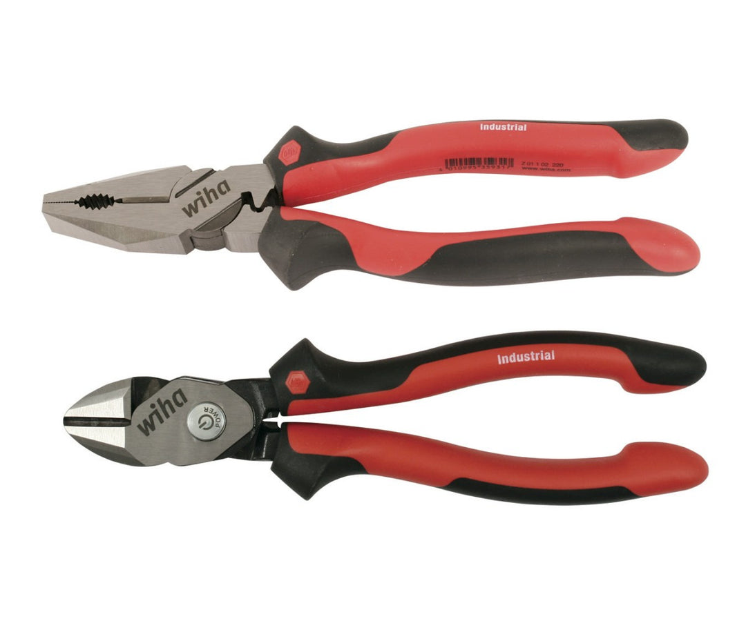 Wiha Tools 30941 Industrial Soft Grip Pliers Lineman's and BiCut Combo Pack