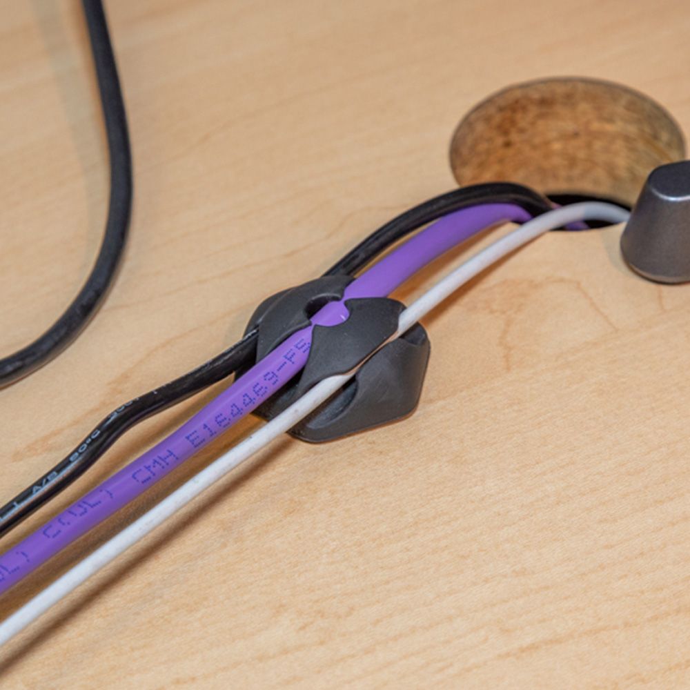 Klein Tools 450-410 Self-Adhesive Cable Mounting Clips, 3-Slot (10-Pack)