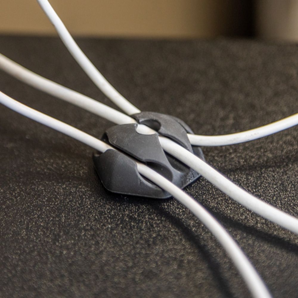 Klein Tools 450-410 Self-Adhesive Cable Mounting Clips, 3-Slot (10-Pack)