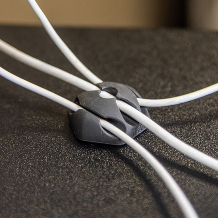 Klein Tools 450-410 Self-Adhesive Cable Mounting Clips, 3-Slot (10-Pack)