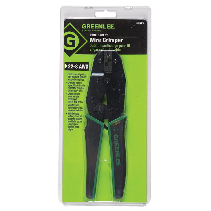 Greenlee 45505G Crimper, Non-Insulated Terminals