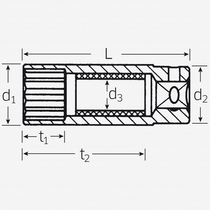 Stahlwille 02120036 4600 3/8" Spark plug socket, 16mm - 5/8"